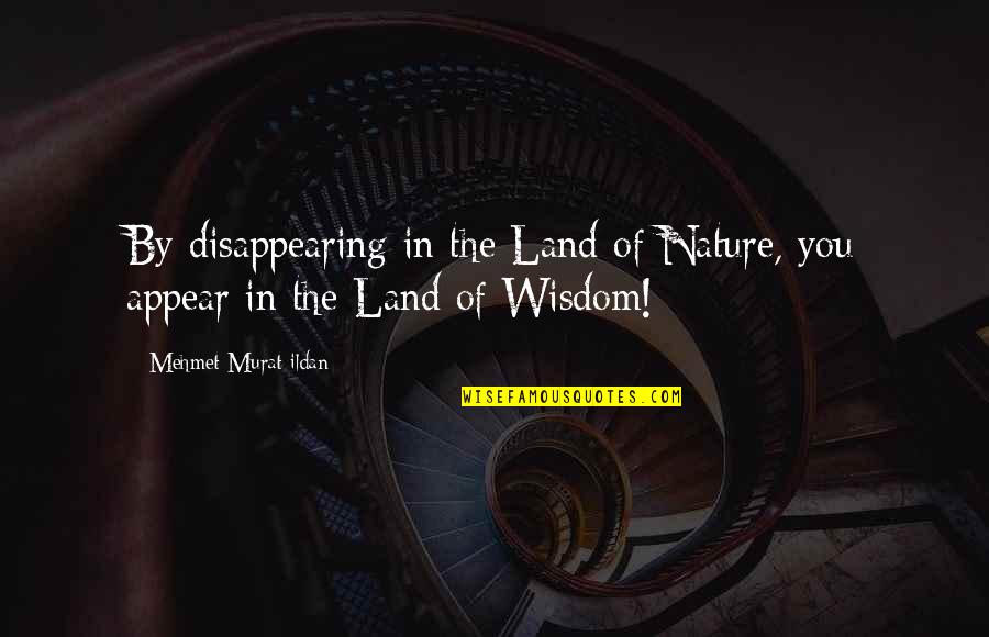 Nature Disappearing Quotes By Mehmet Murat Ildan: By disappearing in the Land of Nature, you