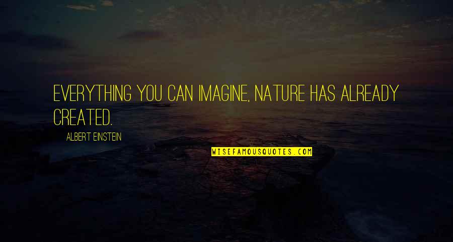 Nature Einstein Quotes By Albert Einstein: Everything you can imagine, nature has already created.