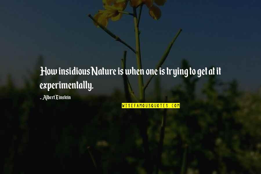 Nature Einstein Quotes By Albert Einstein: How insidious Nature is when one is trying