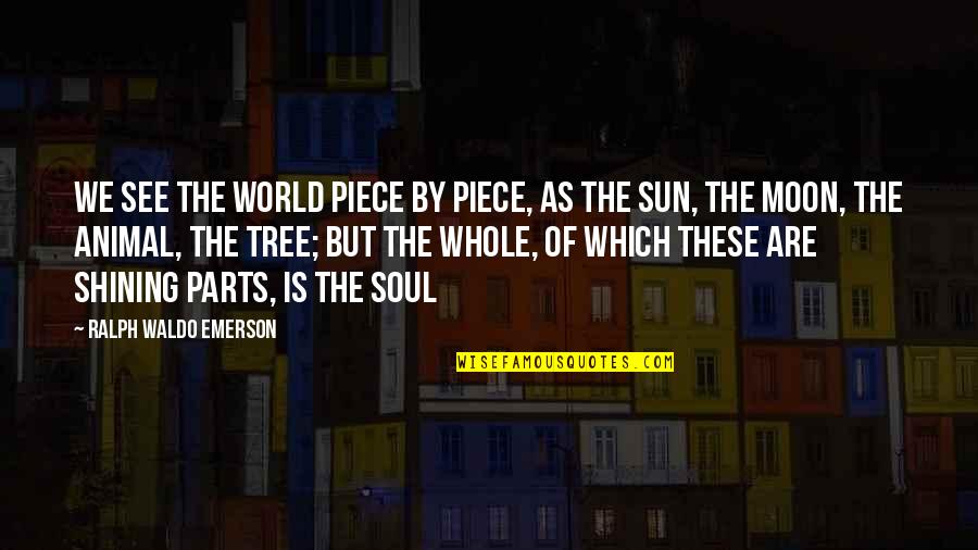 Nature Emerson Quotes By Ralph Waldo Emerson: We see the world piece by piece, as