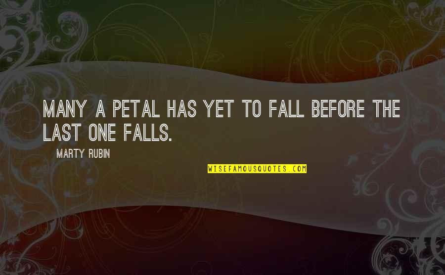 Nature Falls Quotes By Marty Rubin: Many a petal has yet to fall before