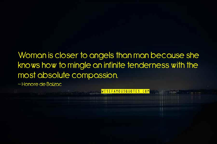 Nature In Hawaii Quotes By Honore De Balzac: Woman is closer to angels than man because