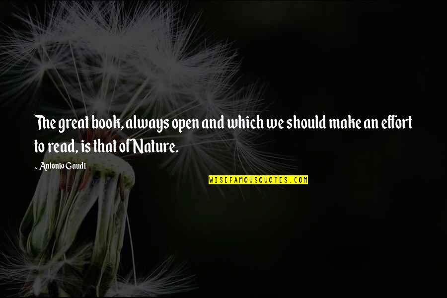 Nature Is Great Quotes By Antonio Gaudi: The great book, always open and which we
