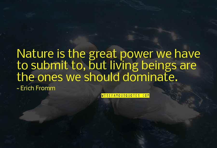 Nature Is Great Quotes By Erich Fromm: Nature is the great power we have to