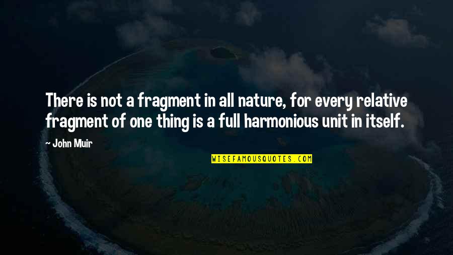 Nature John Muir Quotes By John Muir: There is not a fragment in all nature,