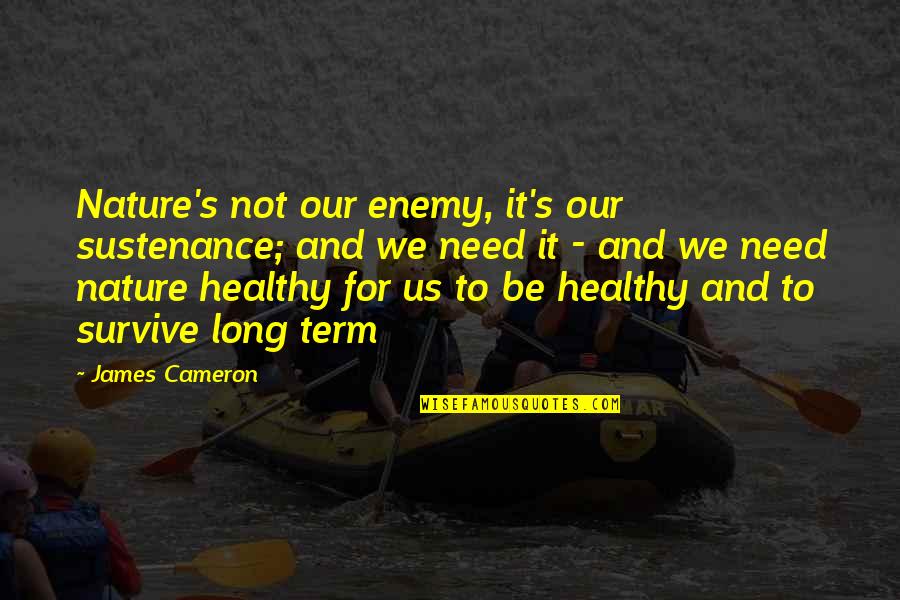 Nature Long Quotes By James Cameron: Nature's not our enemy, it's our sustenance; and Nature Long Quotes By James Cameron: Nature's not our enemy, it's our sustenance; and