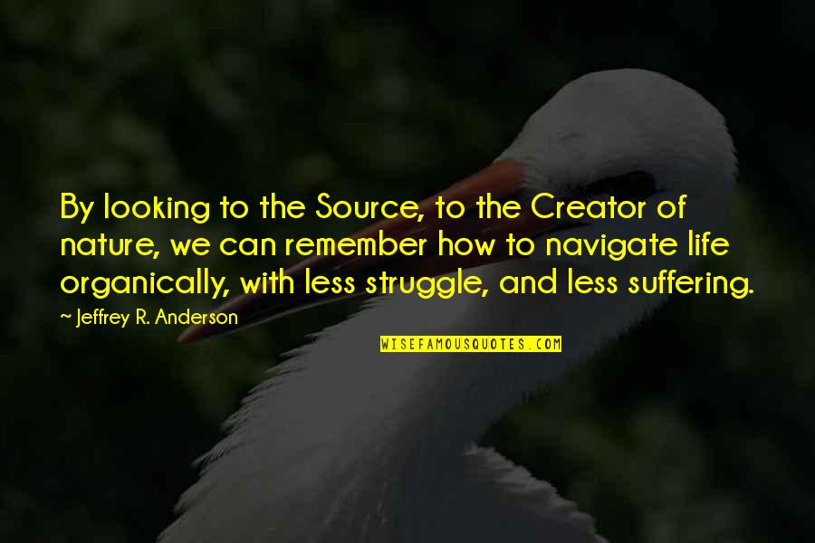 Nature Looking Quotes By Jeffrey R. Anderson: By looking to the Source, to the Creator Nature Looking Quotes By Jeffrey R. Anderson: By looking to the Source, to the Creator