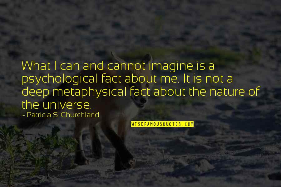 Nature N Me Quotes By Patricia S. Churchland: What I can and cannot imagine is a