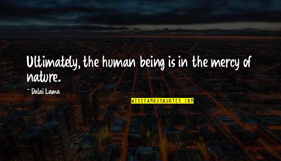 Nature Of Human Being Quotes By Dalai Lama: Ultimately, the human being is in the mercy