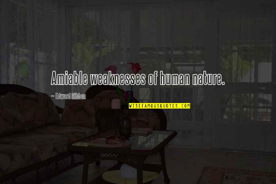 Nature Of Humans Quotes By Edward Gibbon: Amiable weaknesses of human nature.