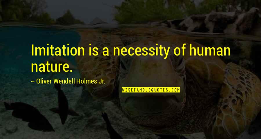 Nature Of Humans Quotes By Oliver Wendell Holmes Jr.: Imitation is a necessity of human nature.