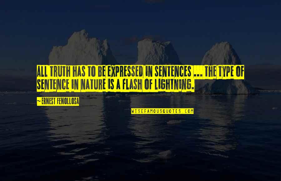 Nature Of Truth Quotes By Ernest Fenollosa: All truth has to be expressed in sentences