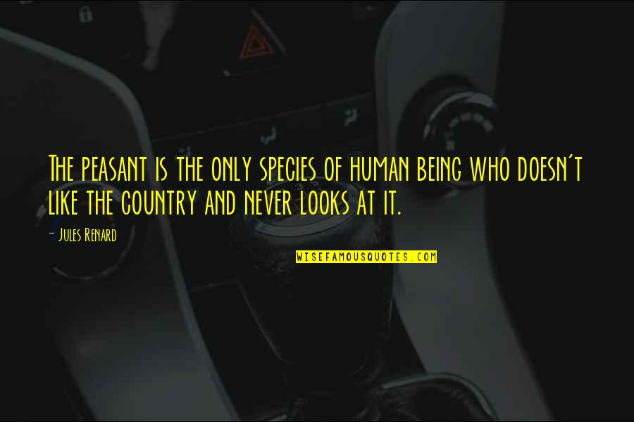 Nature Only Quotes By Jules Renard: The peasant is the only species of human Nature Only Quotes By Jules Renard: The peasant is the only species of human