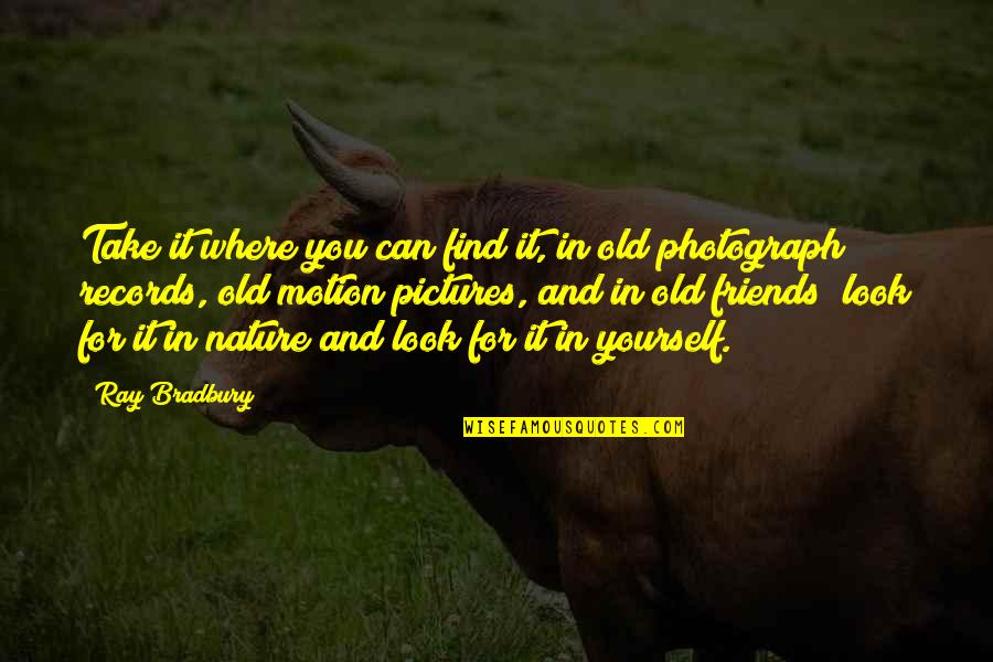Nature Pictures With Quotes By Ray Bradbury: Take it where you can find it, in
