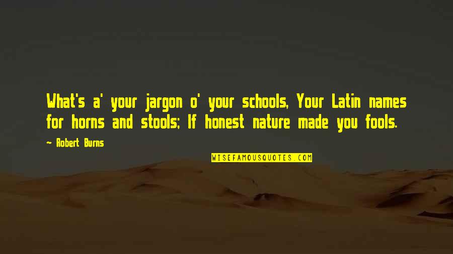 Nature School Quotes By Robert Burns: What's a' your jargon o' your schools, Your