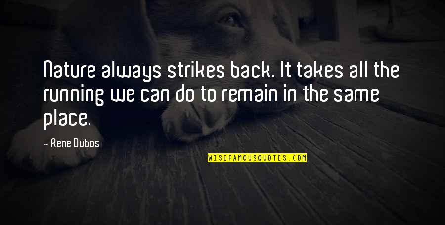 Nature Takes Back Quotes By Rene Dubos: Nature always strikes back. It takes all the