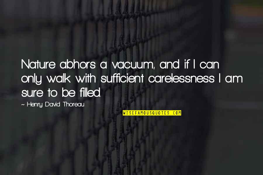 Nature Thoreau Quotes By Henry David Thoreau: Nature abhors a vacuum, and if I can
