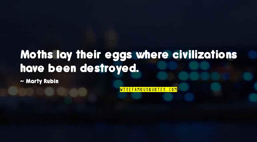 Nature Vs Civilization Quotes By Marty Rubin: Moths lay their eggs where civilizations have been