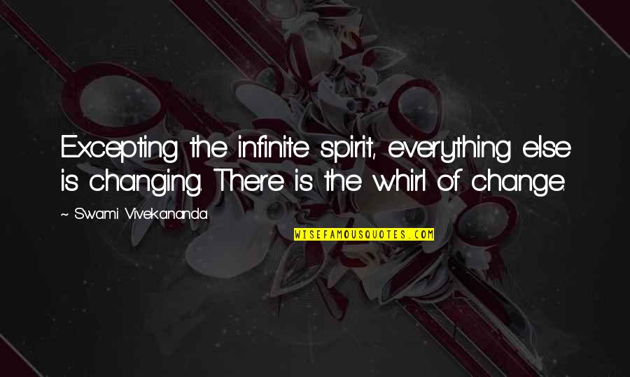 Nature Vs Manmade Quotes By Swami Vivekananda: Excepting the infinite spirit, everything else is changing. Nature Vs Manmade Quotes By Swami Vivekananda: Excepting the infinite spirit, everything else is changing.