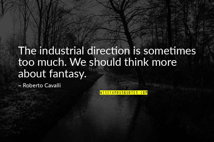 Nature Vs Nurture Essay Quotes By Roberto Cavalli: The industrial direction is sometimes too much. We