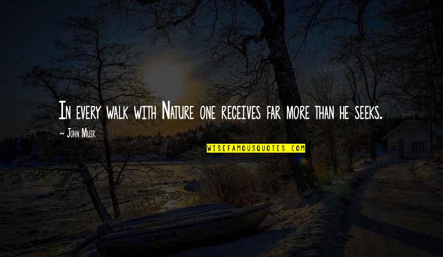 Nature Walk Quotes By John Muir: In every walk with Nature one receives far