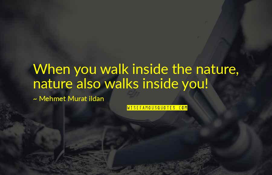 Nature Walk Quotes By Mehmet Murat Ildan: When you walk inside the nature, nature also