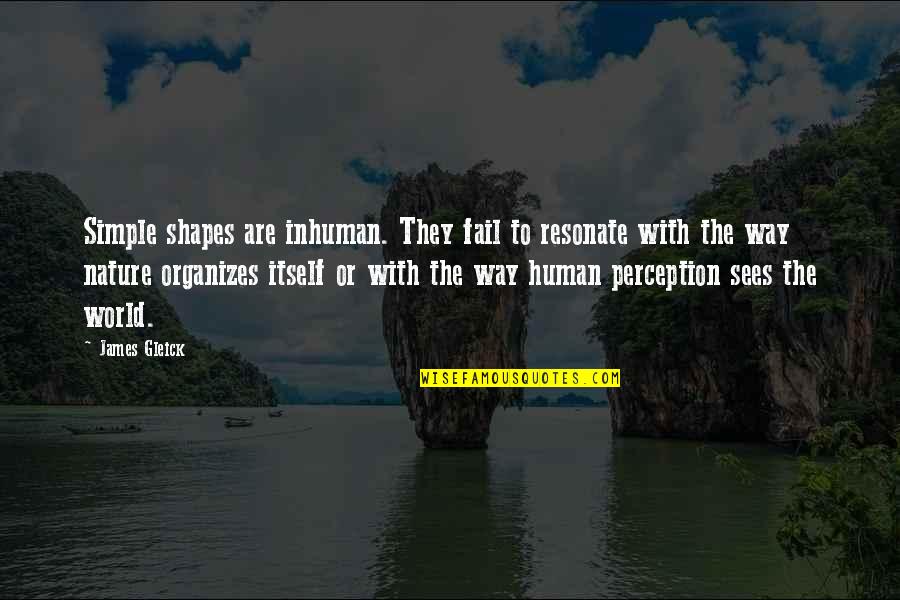Nature With Human Quotes By James Gleick: Simple shapes are inhuman. They fail to resonate Nature With Human Quotes By James Gleick: Simple shapes are inhuman. They fail to resonate