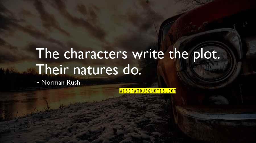 Natures Quotes By Norman Rush: The characters write the plot. Their natures do.