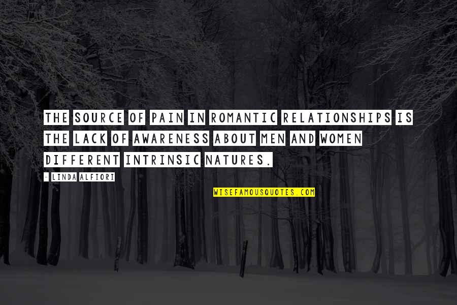 Natures's Quotes By Linda Alfiori: The source of pain in romantic relationships is Natures's Quotes By Linda Alfiori: The source of pain in romantic relationships is