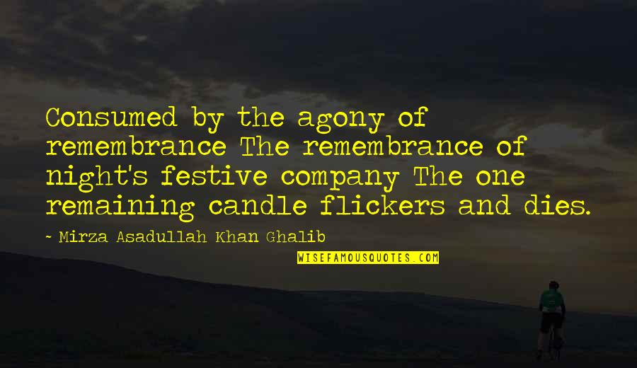 Natuurlijk Persoon Quotes By Mirza Asadullah Khan Ghalib: Consumed by the agony of remembrance The remembrance Natuurlijk Persoon Quotes By Mirza Asadullah Khan Ghalib: Consumed by the agony of remembrance The remembrance