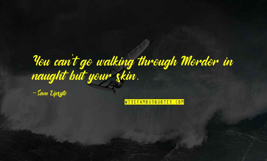 Naught's Quotes By Sam Lipsyte: You can't go walking through Mordor in naught