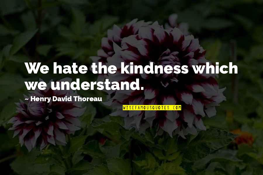 Naughty Childhood Quotes By Henry David Thoreau: We hate the kindness which we understand.