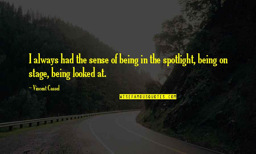 Naumann Quotes By Vincent Cassel: I always had the sense of being in