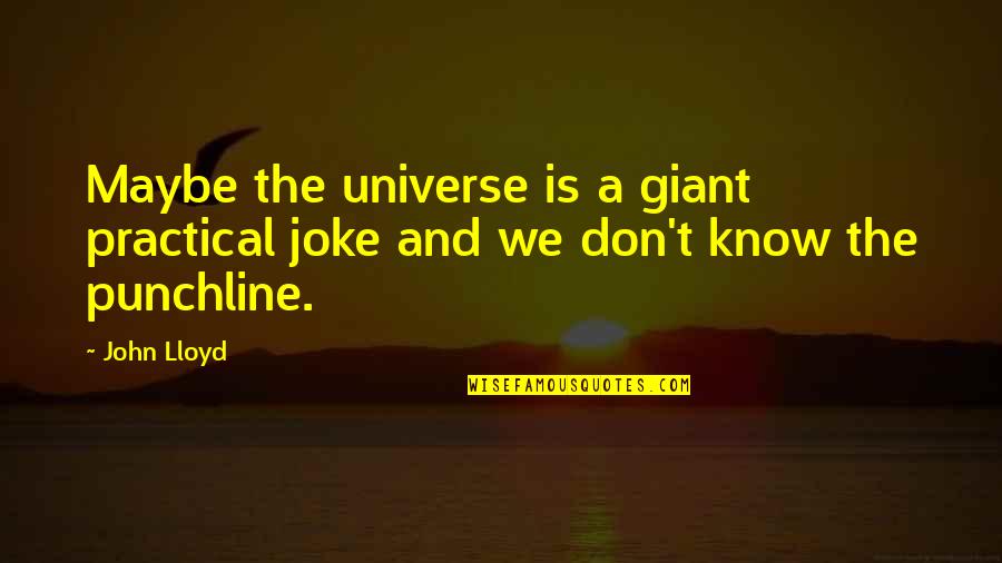 Nauwkeurigheid Quotes By John Lloyd: Maybe the universe is a giant practical joke
