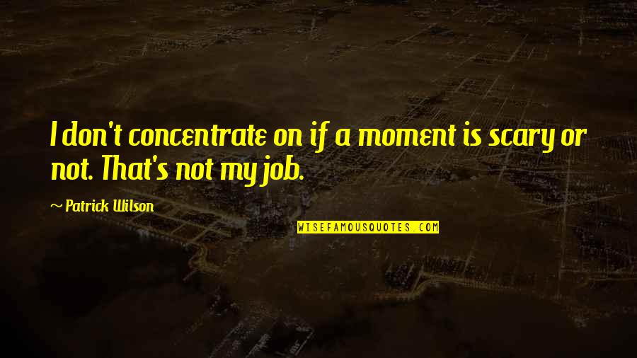 Navaiter Quotes By Patrick Wilson: I don't concentrate on if a moment is