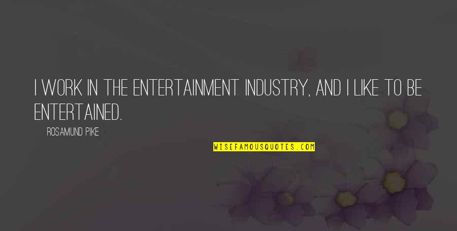 Navarrese Quotes By Rosamund Pike: I work in the entertainment industry, and I