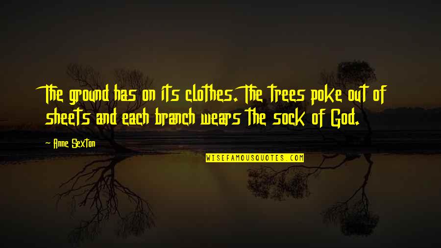 Navette Aeroport Quotes By Anne Sexton: The ground has on its clothes. The trees Navette Aeroport Quotes By Anne Sexton: The ground has on its clothes. The trees