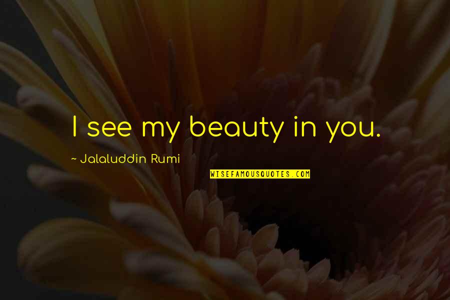Navette Earrings Quotes By Jalaluddin Rumi: I see my beauty in you.