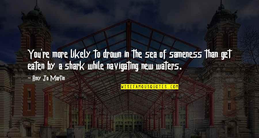 Navigating The Sea Quotes By Amy Jo Martin: You're more likely to drown in the sea