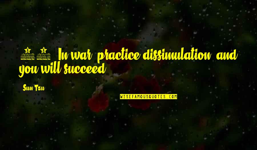 Navjot Sidhu Motivational Quotes By Sun Tzu: 15. In war, practice dissimulation, and you will