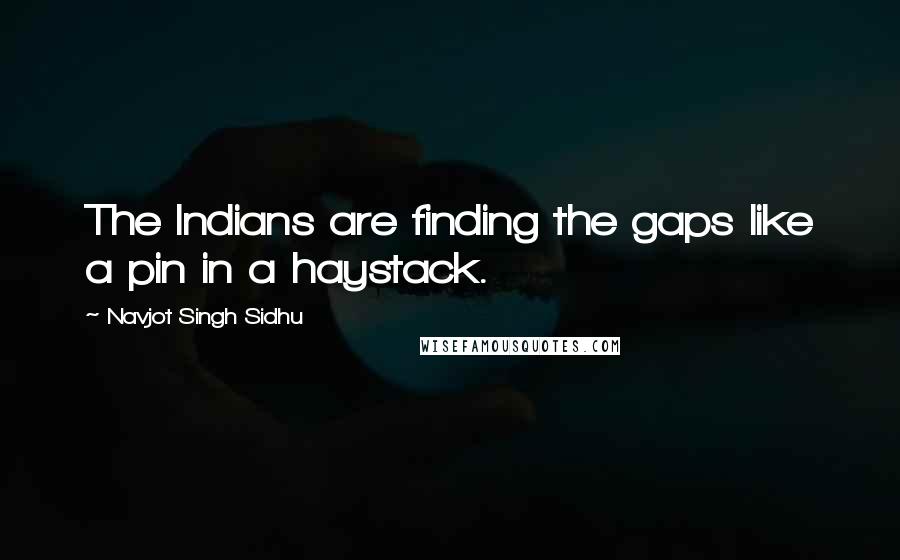 Navjot Singh Sidhu quotes: The Indians are finding the gaps like a pin in a haystack.