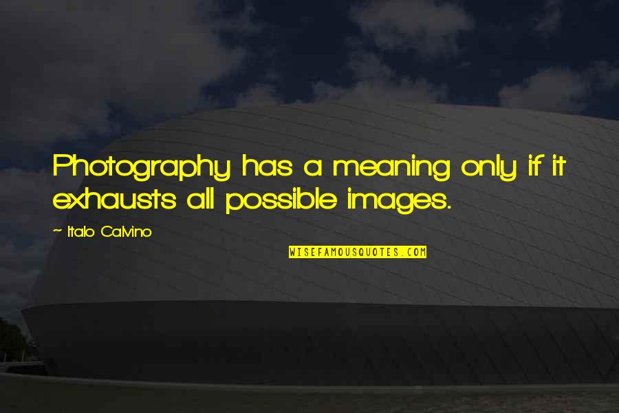 Navlakha Necklace Quotes By Italo Calvino: Photography has a meaning only if it exhausts