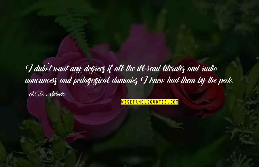 Navratil Brothers Quotes By J.D. Salinger: I didn't want any degrees if all the Navratil Brothers Quotes By J.D. Salinger: I didn't want any degrees if all the
