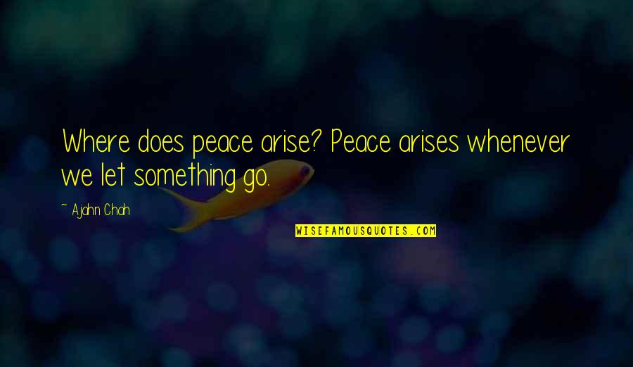 Nawawalan Ng Oras Quotes By Ajahn Chah: Where does peace arise? Peace arises whenever we