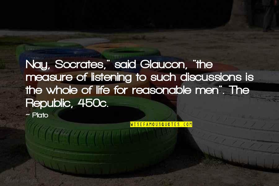 Nay Quotes By Plato: Nay, Socrates," said Glaucon, "the measure of listening