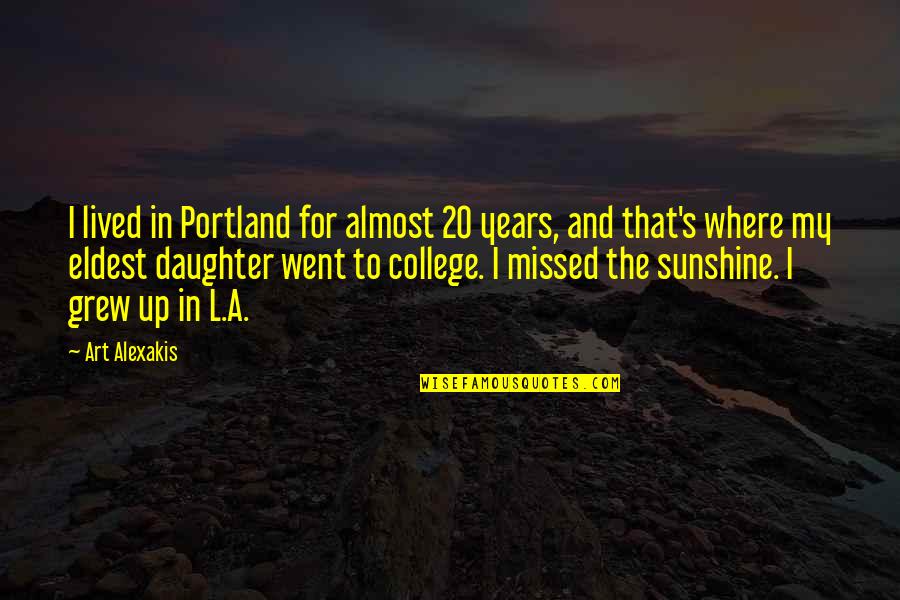 Nayeli Chavez Quotes By Art Alexakis: I lived in Portland for almost 20 years, Nayeli Chavez Quotes By Art Alexakis: I lived in Portland for almost 20 years,