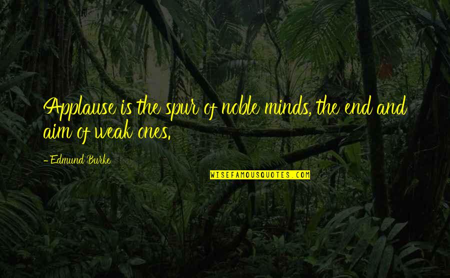 Nayirah Testimony Quotes By Edmund Burke: Applause is the spur of noble minds, the