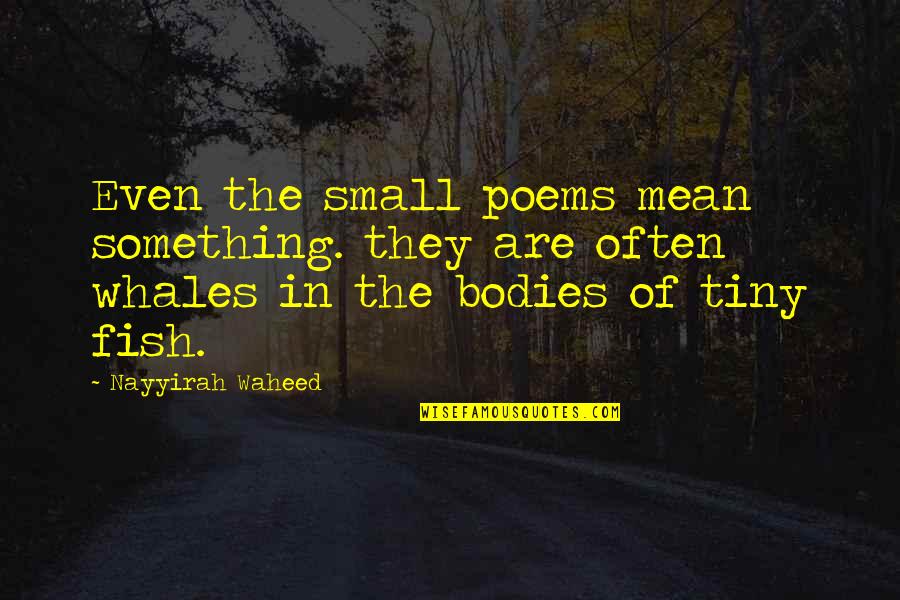 Nayyirah Quotes By Nayyirah Waheed: Even the small poems mean something. they are