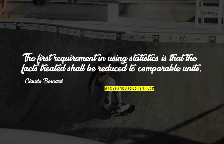 Nazareth Quotes By Claude Bernard: The first requirement in using statistics is that Nazareth Quotes By Claude Bernard: The first requirement in using statistics is that