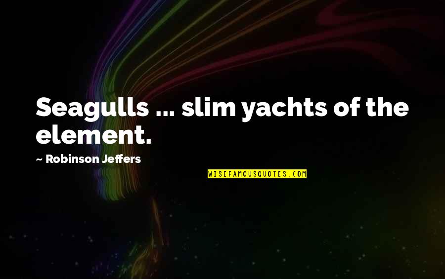 Nazih Qatar Quotes By Robinson Jeffers: Seagulls ... slim yachts of the element.